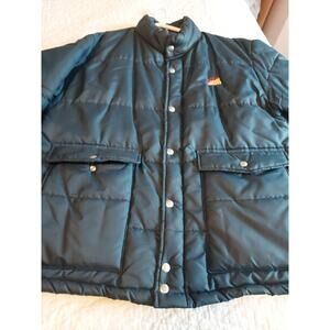 Swingster Jacques Jacket Mens sz L Blue Bomber Snap Made In USA Quilted Vintage